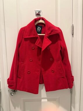 Dollhouse Red Double-Breasted Peacoat Size S GUC